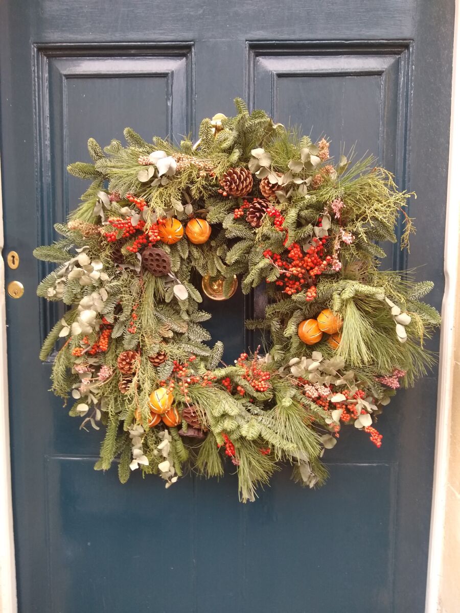 Christmas Garland on a Georgian from door